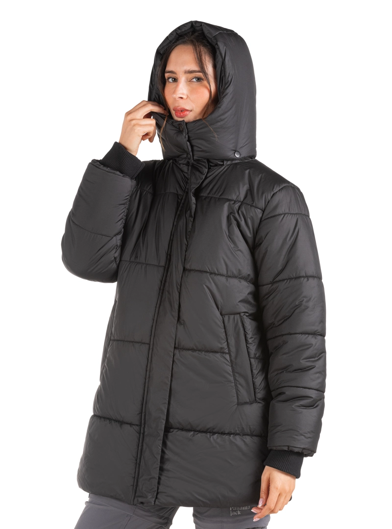 PARKA MUJER LARGA GORRO DESMONTABLE PANAMA JACK - PJM010M | NEGRO - 4