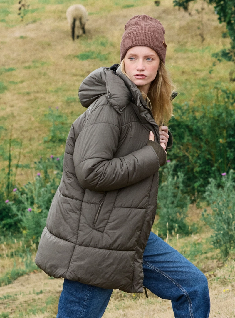 PARKA MUJER LARGA GORRO DESMONTABLE PANAMA JACK - PJM010M | VERDE - 1