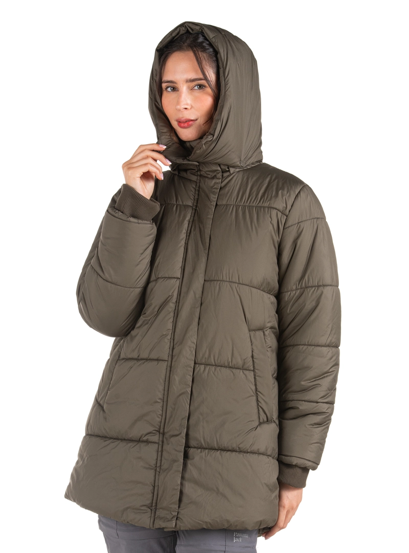 PARKA MUJER LARGA GORRO DESMONTABLE PANAMA JACK - PJM010M | VERDE - 5