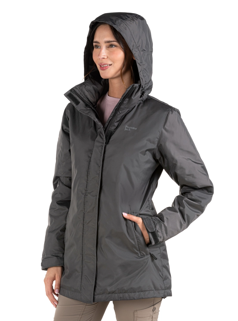 PARKA MUJER IMPERMEABLE LARGA OUTDOOR PANAMA JACK - PJM008M | GRIS - 4