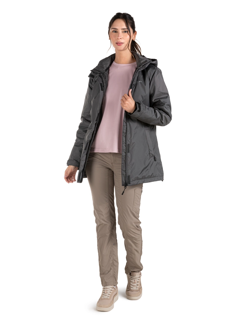PARKA MUJER IMPERMEABLE LARGA OUTDOOR PANAMA JACK - PJM008M | GRIS - 8