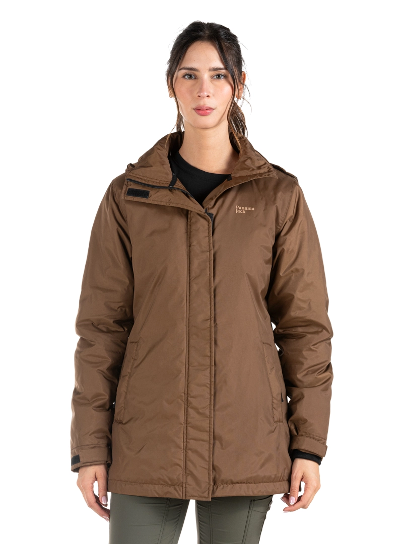 PARKA MUJER IMPERMEABLE LARGA OUTDOOR PANAMA JACK - PJM008M | MARRON - 2