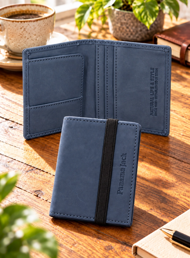 BILLETERA CUERO HOMBRE PANAMA JACK - H918 | AZUL - 1