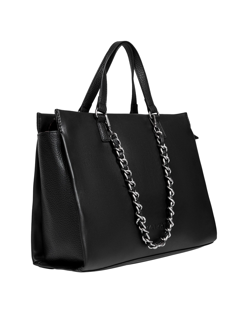 CARTERA TOTE DETALLE CADENA CADENA ZAPPA - ZAM011X | NEGRO - 3