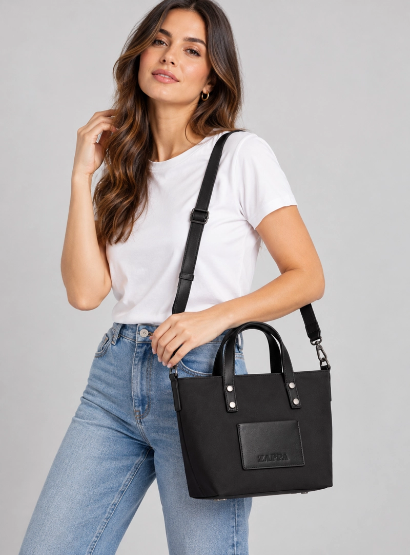 CARTERA BANDOLERA EFECTO GAMUZA ZAPPA - ZAM021X | NEGRO - 1