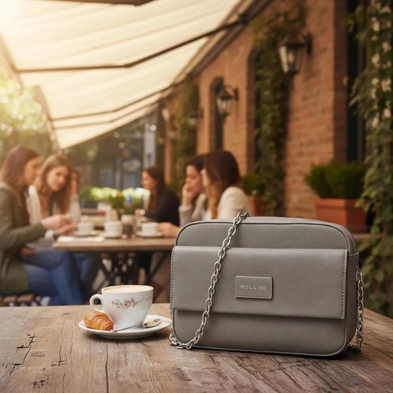 CARTERA BANDOLERA CASUAL POLLINI - POM020X | GRIS - 6