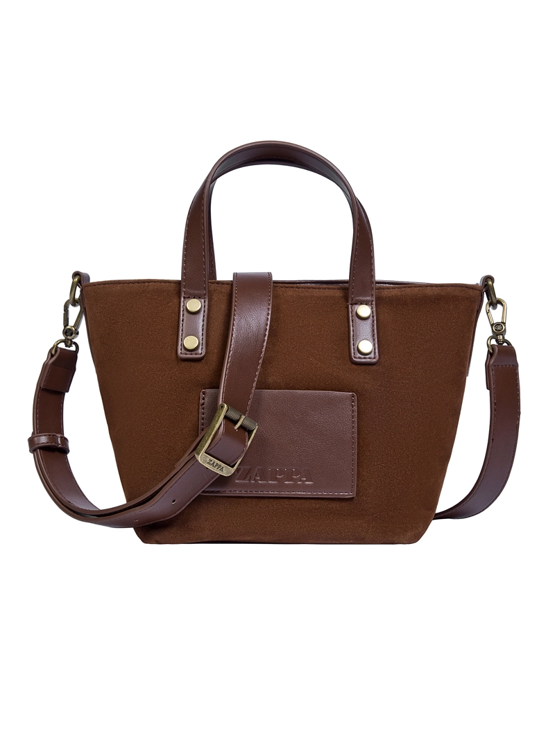 CARTERA BANDOLERA EFECTO GAMUZA ZAPPA - ZAM019X | MARRON OSCURO
