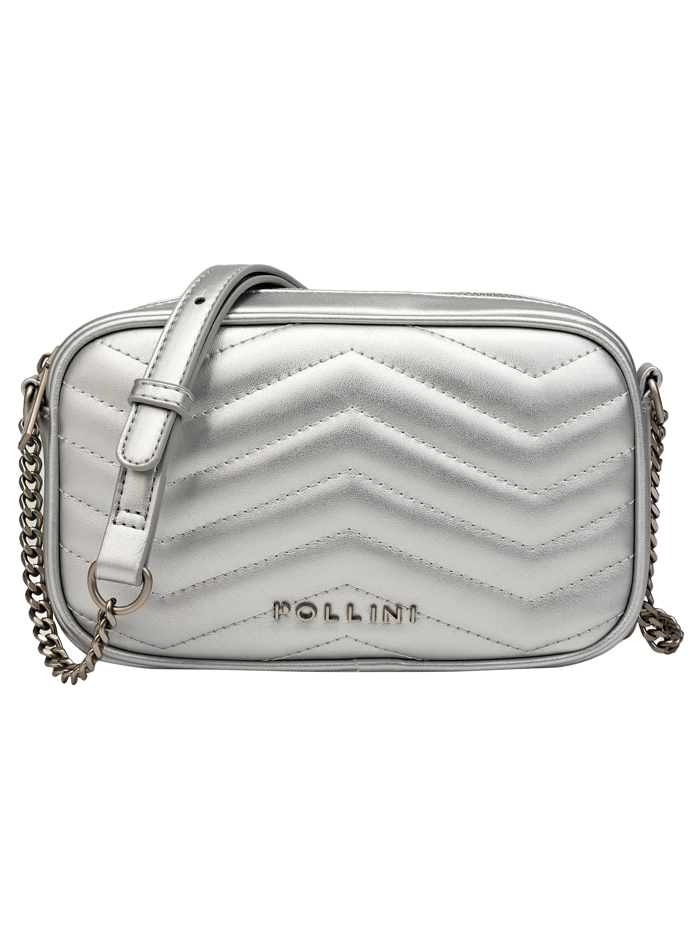 CARTERA BANDOLERA DETALLE CADENA POLLINI - POM034X | PLATEADO - 1