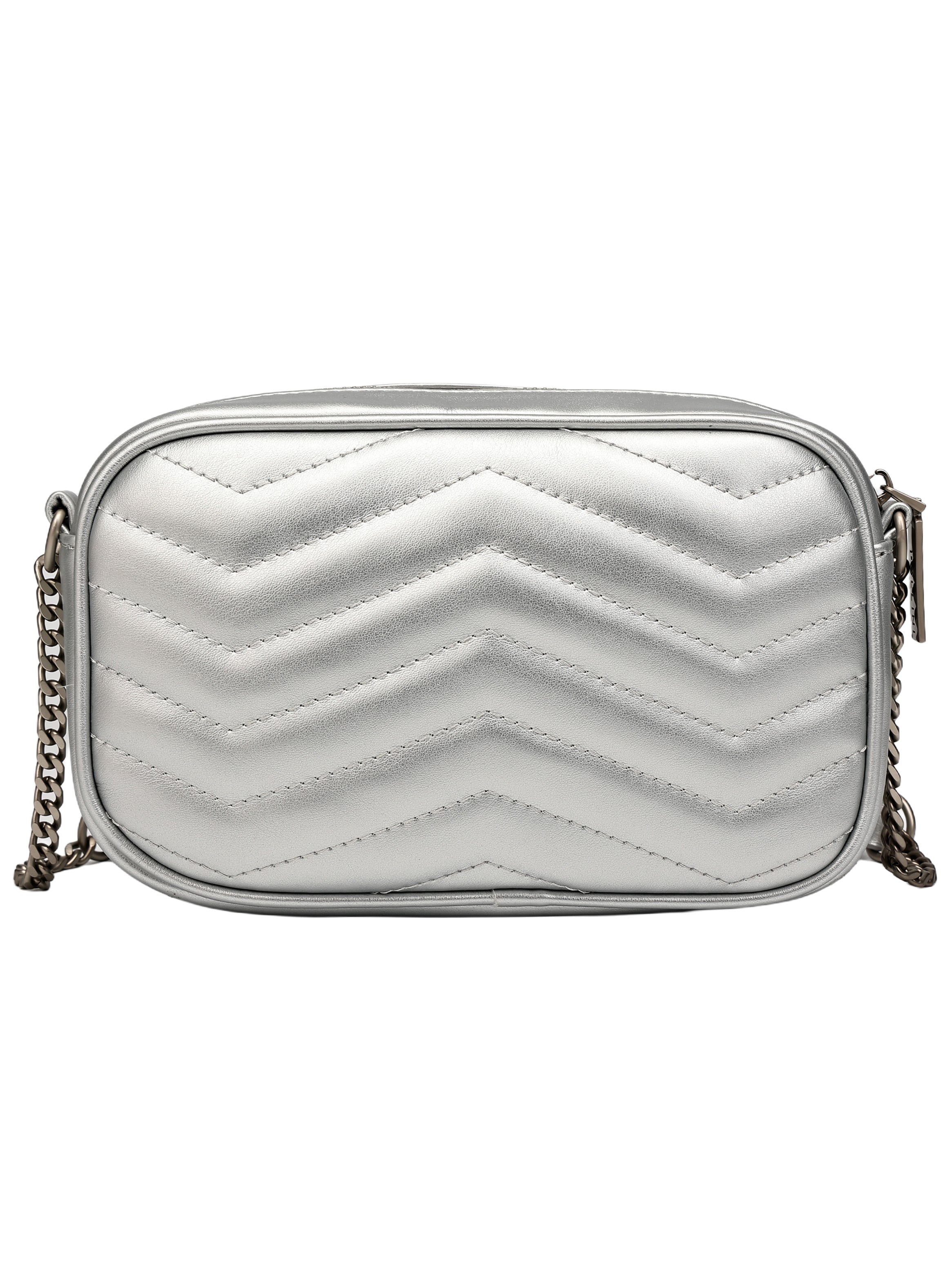 CARTERA BANDOLERA DETALLE CADENA POLLINI - POM034X | PLATEADO - 3