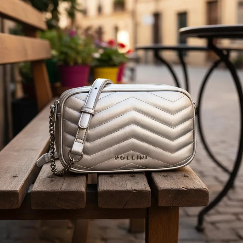 CARTERA BANDOLERA DETALLE CADENA POLLINI - POM034X | PLATEADO - 6