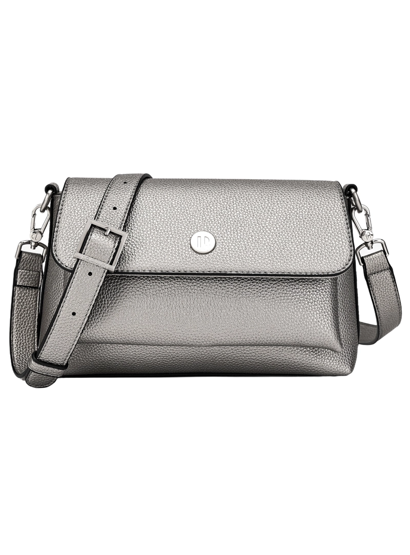 CARTERA BANDOLERA CON BROCHE POLLINI - POM036X | PLATEADO - 1