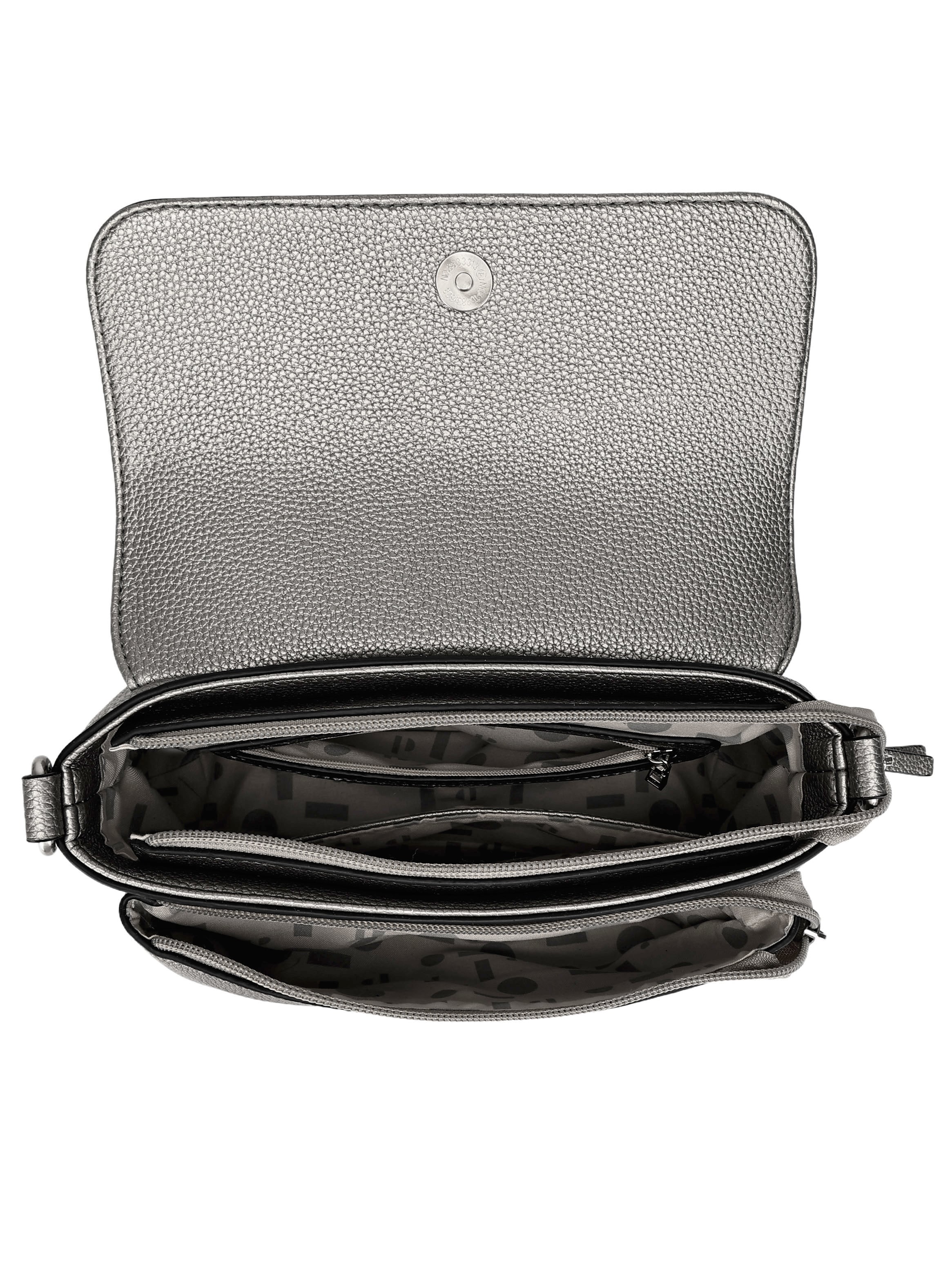 CARTERA BANDOLERA CON BROCHE POLLINI - POM036X | PLATEADO - 5