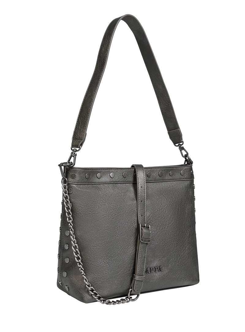 CARTERA TOTE DETALLE TACHAS ZAPPA - ZAM026X | GRIS OSCURO - 4