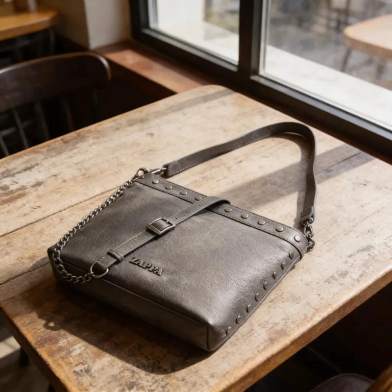 CARTERA TOTE DETALLE TACHAS ZAPPA - ZAM026X | GRIS OSCURO - 6