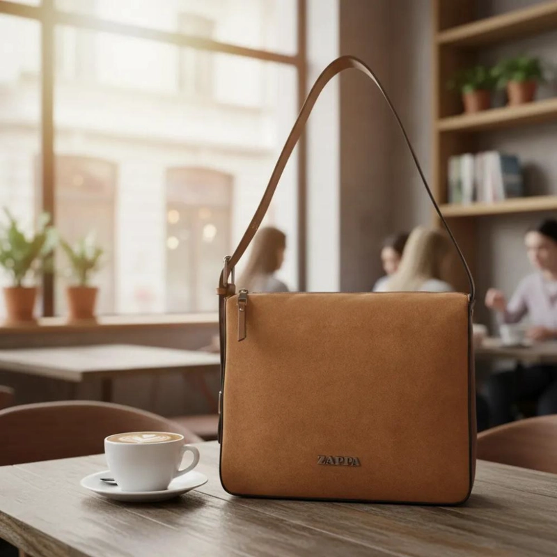 CARTERA TOTE EFECTO GAMUZA ZAPPA - ZAM030X | MARRON CLARO - 5