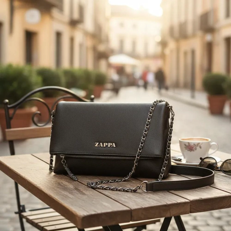 CARTERA BANDOLERA TIPO SOBRE CADENA ZAPPA - ZAM018X | NEGRO - 6