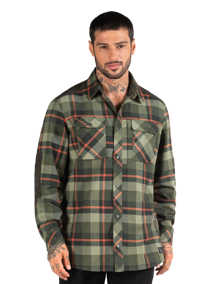 CAMISA HOMBRE LEÑADOR MANGA LARGA PANAMA JACK - PJH027M | VERDE - 1