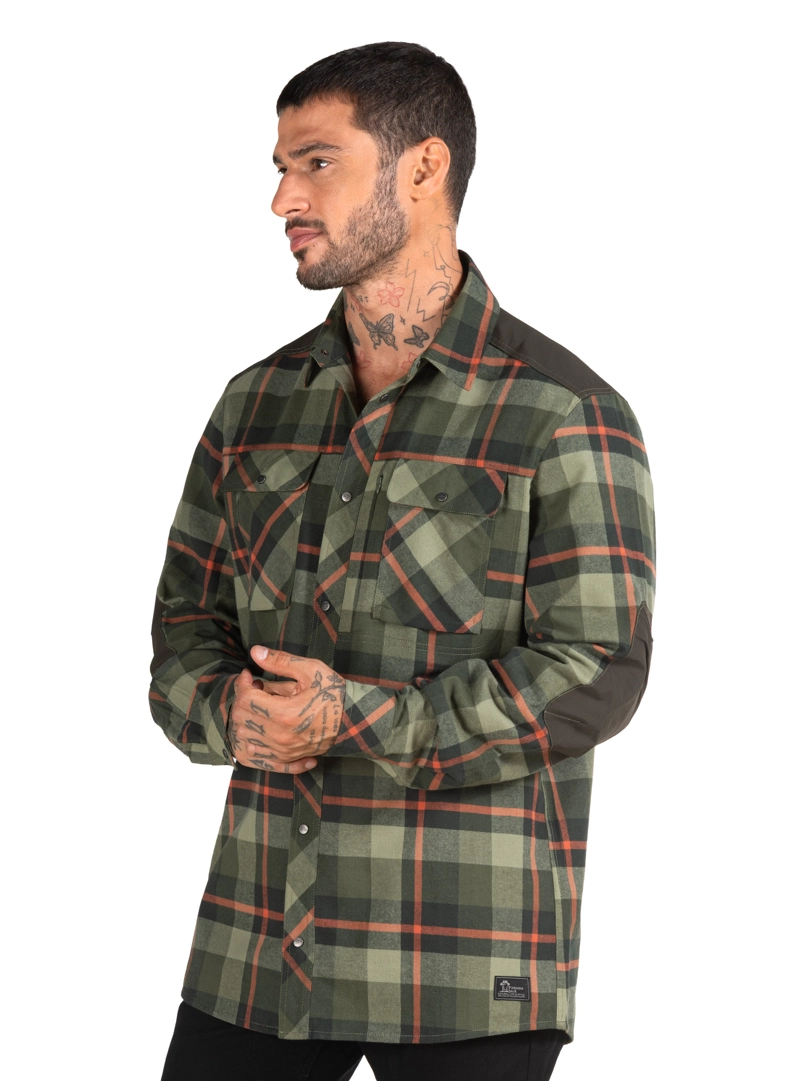CAMISA HOMBRE LEÑADOR MANGA LARGA PANAMA JACK - PJH027M | VERDE - 4