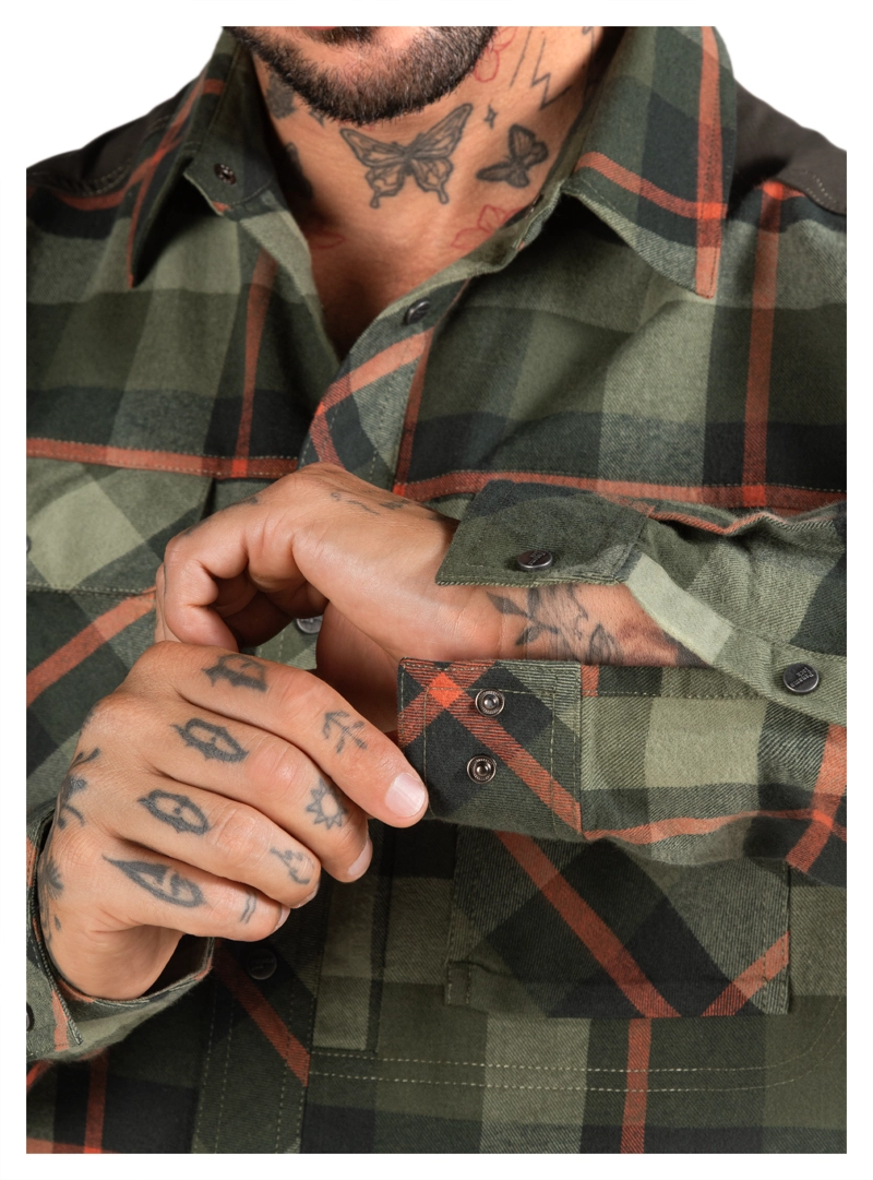 CAMISA HOMBRE LEÑADOR MANGA LARGA PANAMA JACK - PJH027M | VERDE - 5