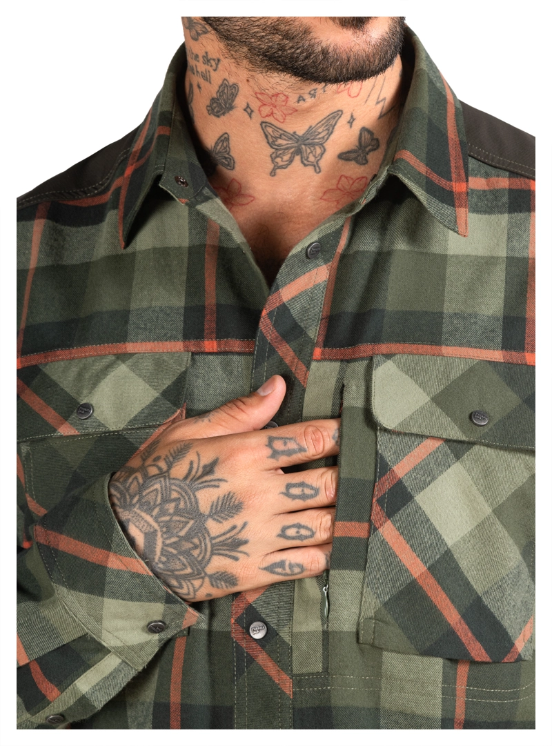 CAMISA HOMBRE LEÑADOR MANGA LARGA PANAMA JACK - PJH027M | VERDE - 6