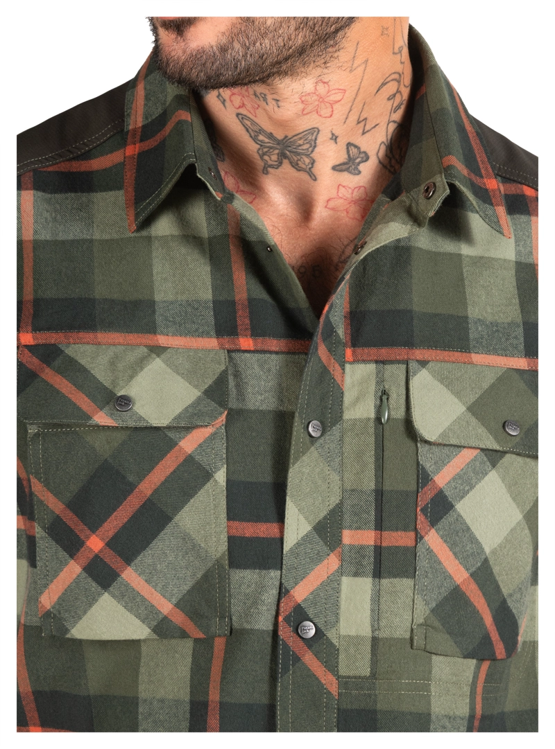 CAMISA HOMBRE LEÑADOR MANGA LARGA PANAMA JACK - PJH027M | VERDE - 7