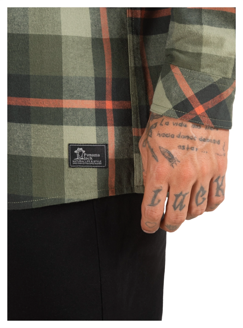 CAMISA HOMBRE LEÑADOR MANGA LARGA PANAMA JACK - PJH027M | VERDE - 8