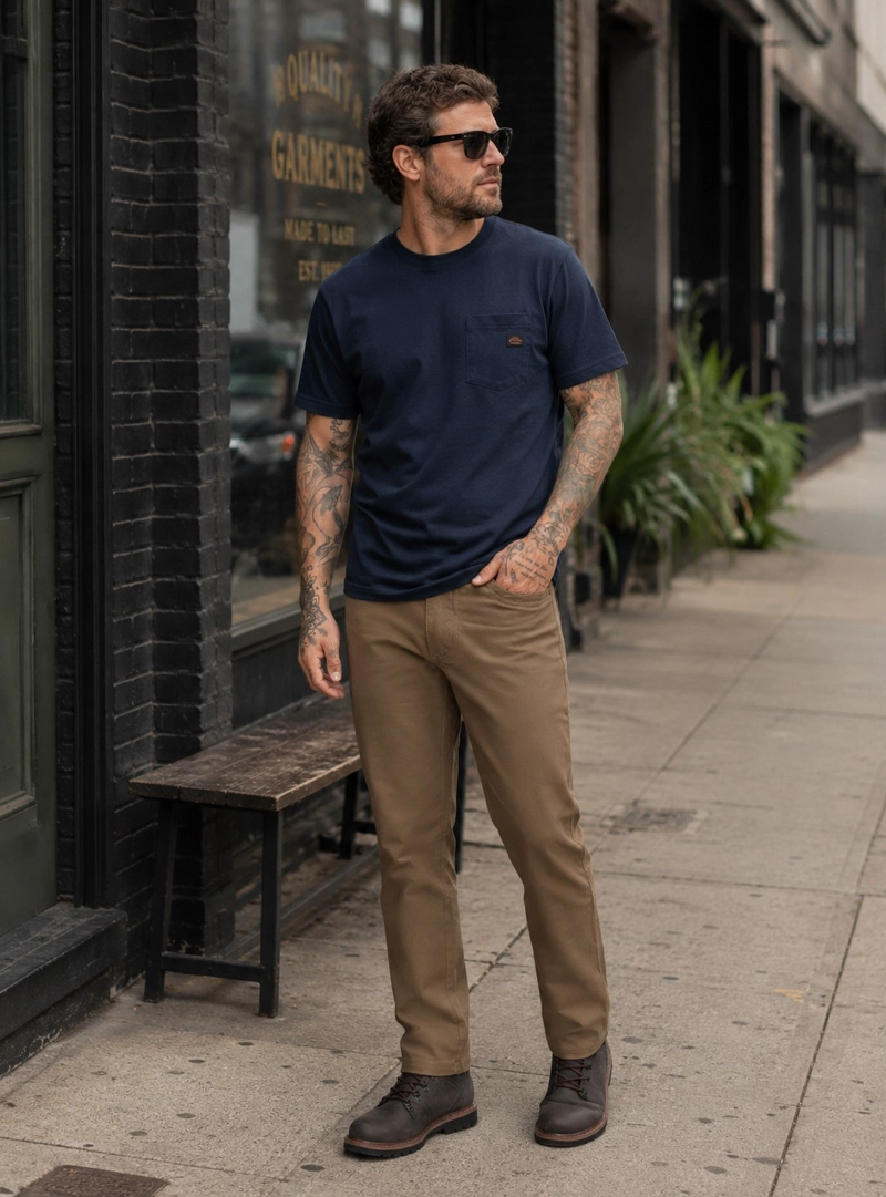 PANTALON HOMBRE VESTIR CASUAL PANAMA JACK - PJH029M | MARRON - 1