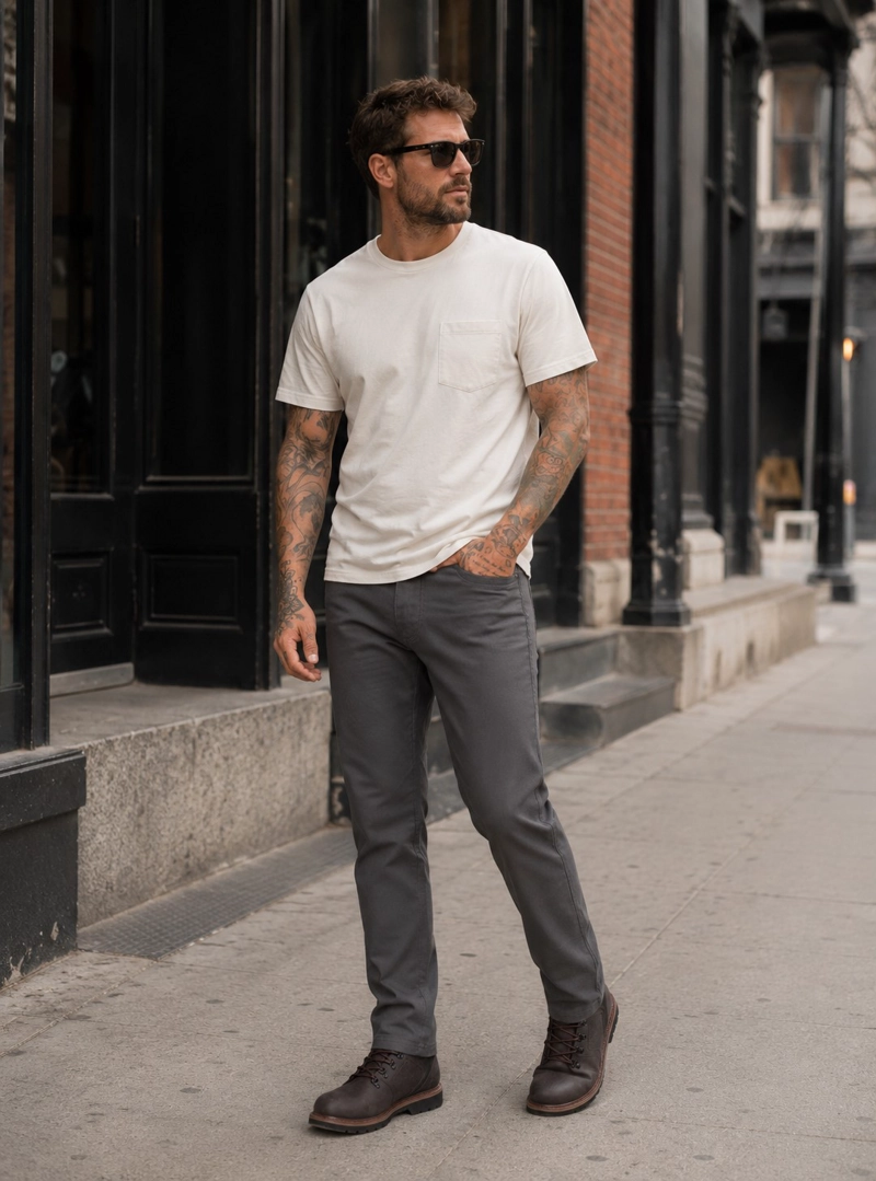PANTALON HOMBRE VESTIR CASUAL PANAMA JACK - PJH029M | GRIS - 1