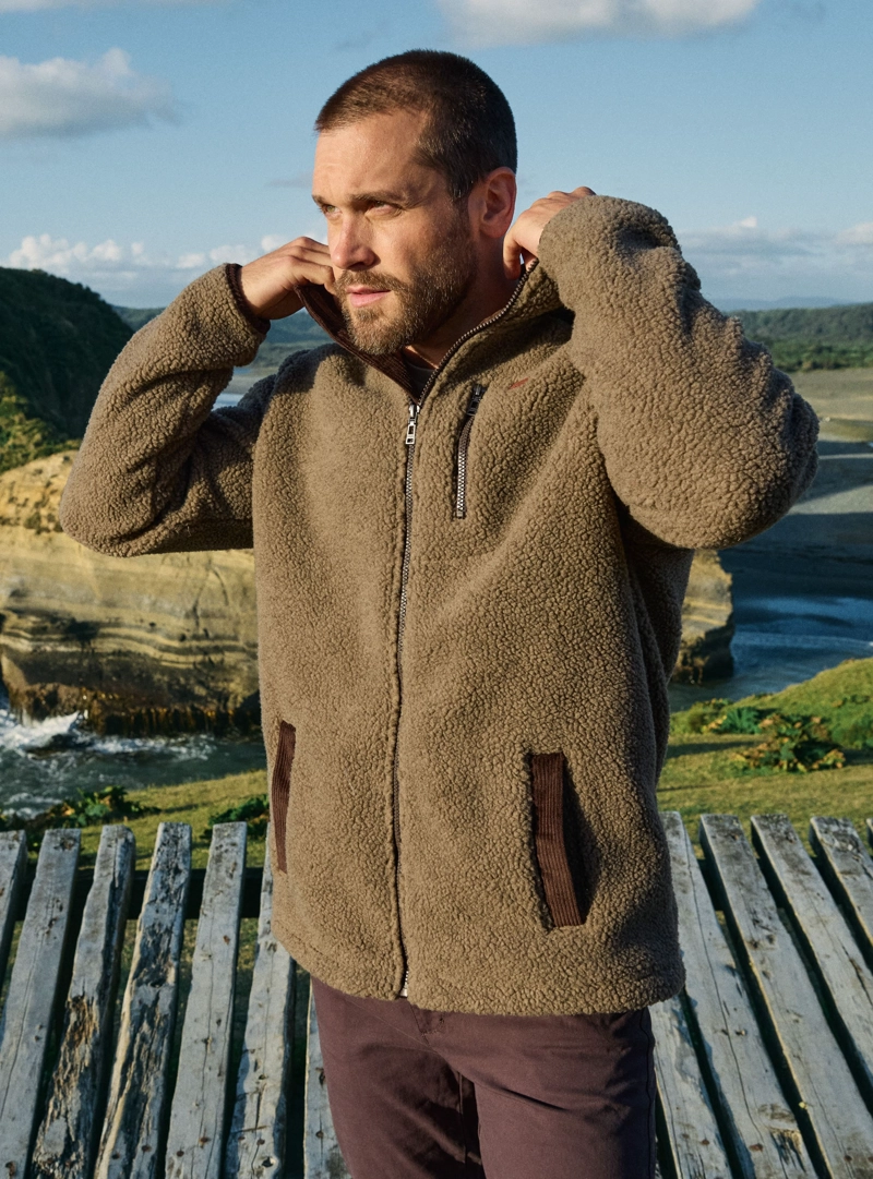 CHAQUETA HOMBRE SHERPA POLAR PANAMA JACK - PJH024M | MARRON CLARO - 1