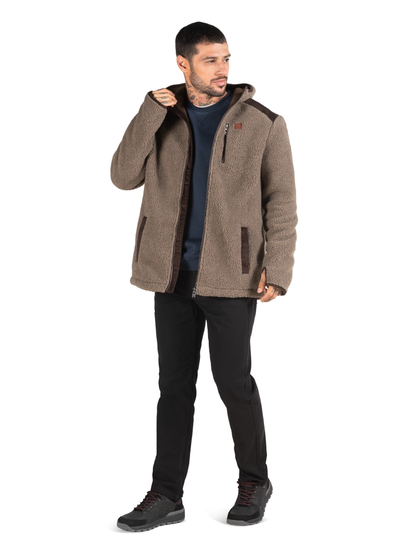 CHAQUETA HOMBRE SHERPA POLAR PANAMA JACK - PJH024M | MARRON CLARO - 9