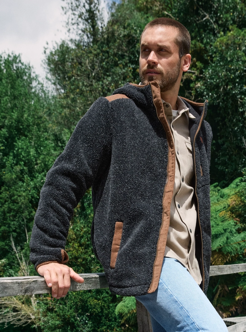 CHAQUETA HOMBRE SHERPA POLAR PANAMA JACK - PJH024M | GRIS - 1
