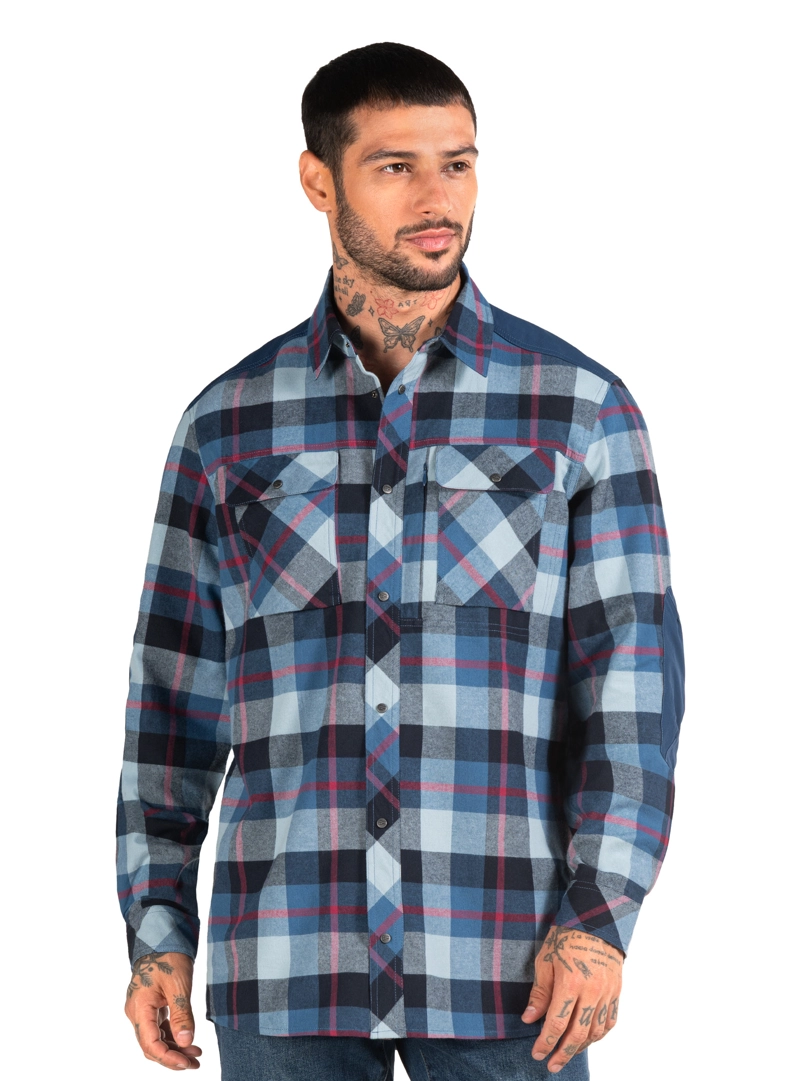 CAMISA HOMBRE LEÑADOR MANGA LARGA PANAMA JACK - PJH027M | AZUL - 1