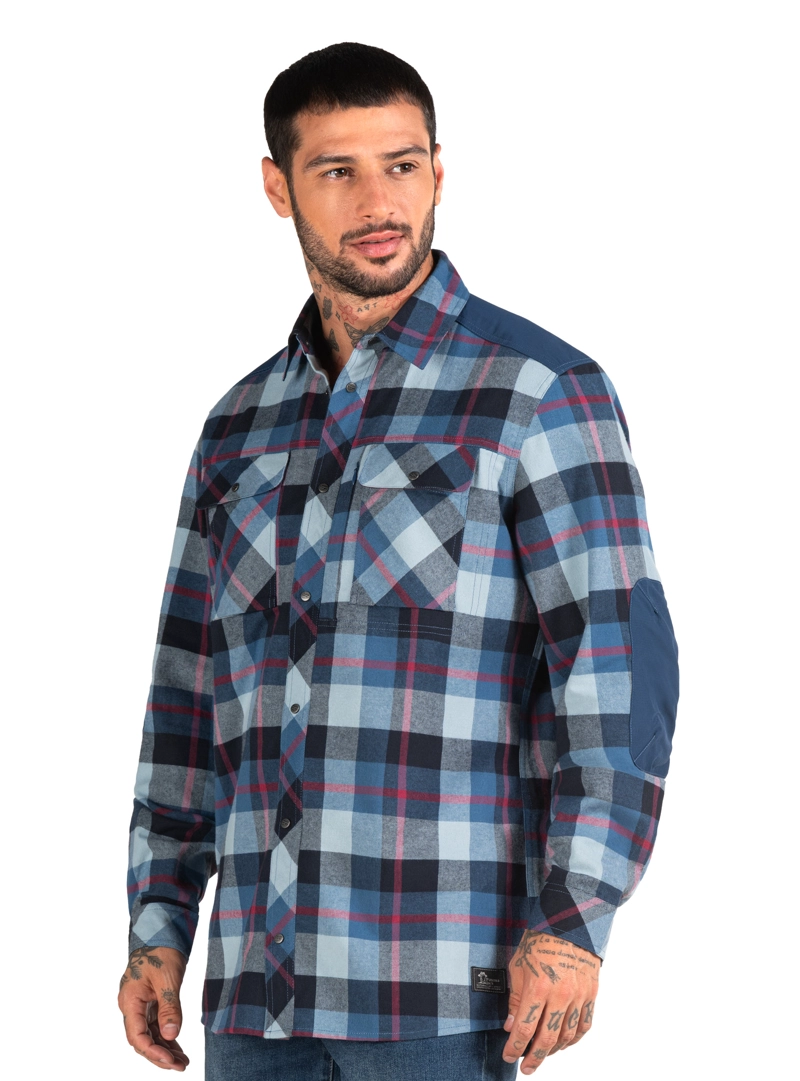 CAMISA HOMBRE LEÑADOR MANGA LARGA PANAMA JACK - PJH027M | AZUL - 4