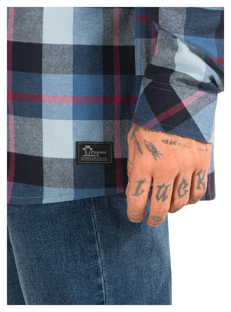 CAMISA HOMBRE LEÑADOR MANGA LARGA PANAMA JACK - PJH027M | AZUL - 5