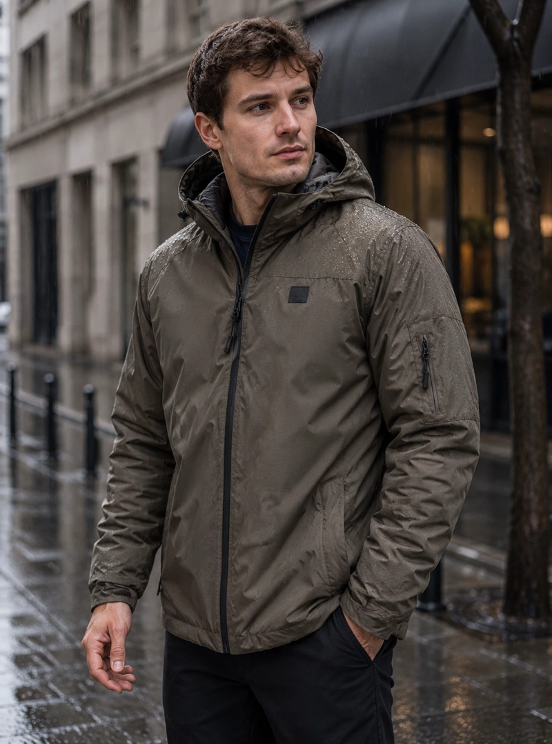 PARKA HOMBRE IMPERMEABLE OUTDOOR PANAMA JACK - L975 | VERDE OSCURO - 1