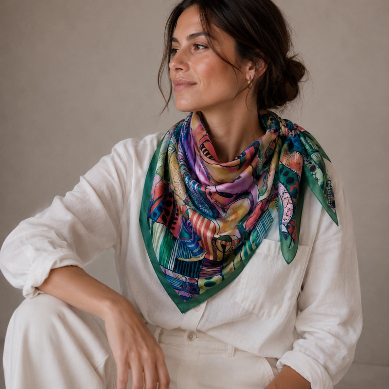 PAÑUELO MUJER DISEÑO CONTEMPORANEO (GRANDE)  POLLINI- POM058X - 1