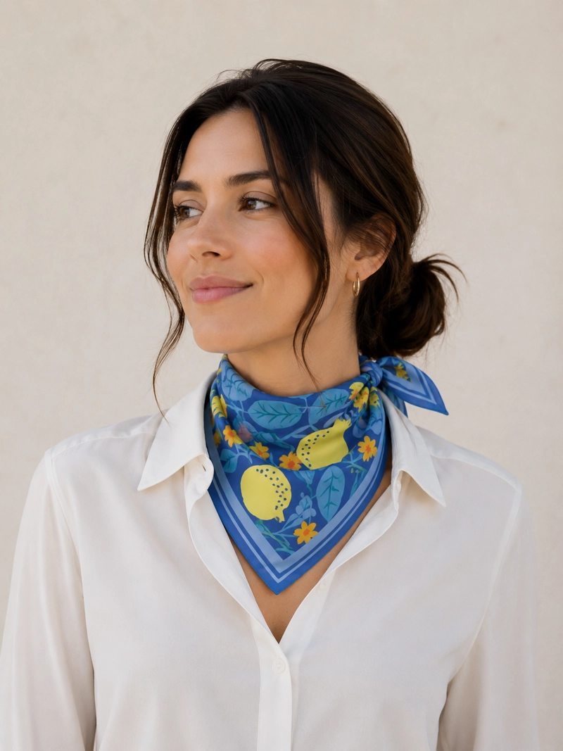 PAÑUELO MUJER DISEÑOS MUJER (PEQUEÑO) POLLINI - K822 | AZUL - 1
