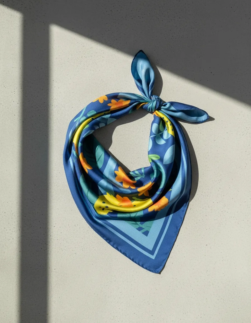 PAÑUELO MUJER DISEÑOS MUJER (PEQUEÑO) POLLINI - K822 | AZUL - 2