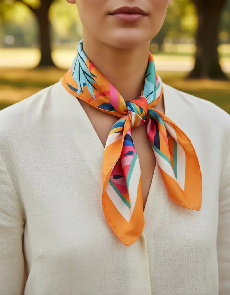 PAÑUELO MUJER DISEÑOS MUJER (PEQUEÑO) POLLINI - K822 | NARANJA - 1