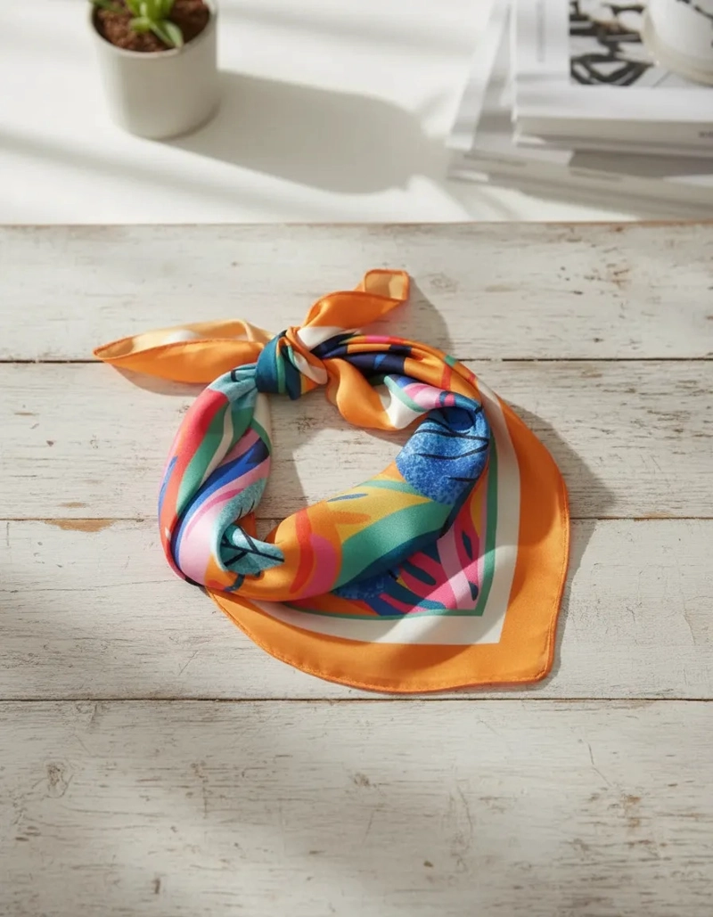PAÑUELO MUJER DISEÑOS MUJER (PEQUEÑO) POLLINI - K822 | NARANJA - 5