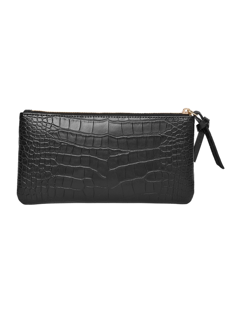 BILLETERA MONEDERO CON TEXTURA MUJER POLLINI - POM045X | NEGRO - 2