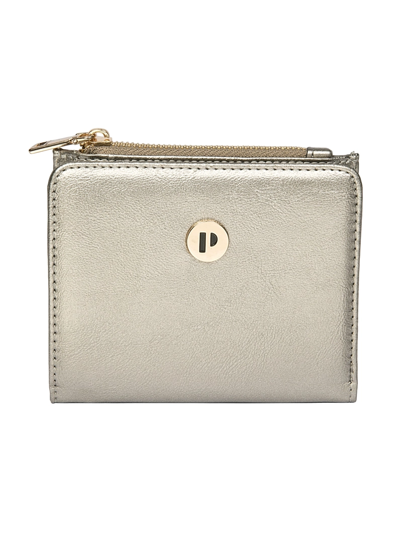 BILLETERA MUJER ESTRUCTURADA POLLINI - POM048X | PLATEADO - 1
