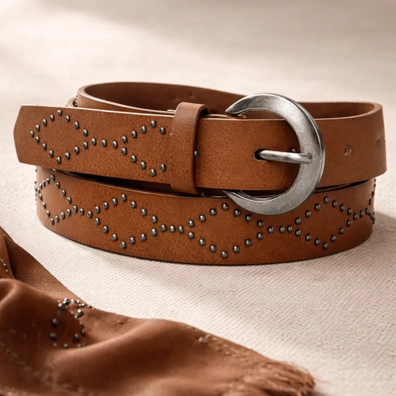 CINTURON MUJER TACHAS PANAMA JACK - PJM001X | MARRON CLARO - 4