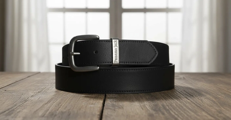 CINTURON HOMBRE HEBILLA ENVEJECIDA PANAMA JACK - PJH006X | NEGRO - 4