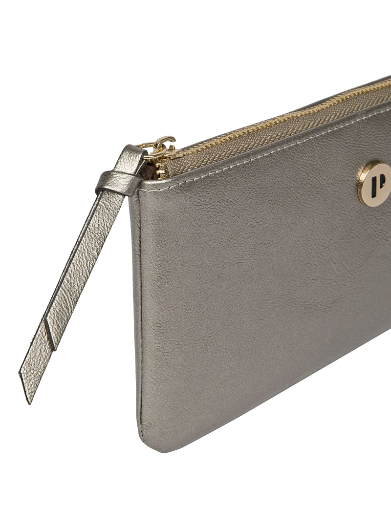 BILLETERA MUJER TIPO MONEDERO XL POLLINI - POM047X | PLATEADO - 3