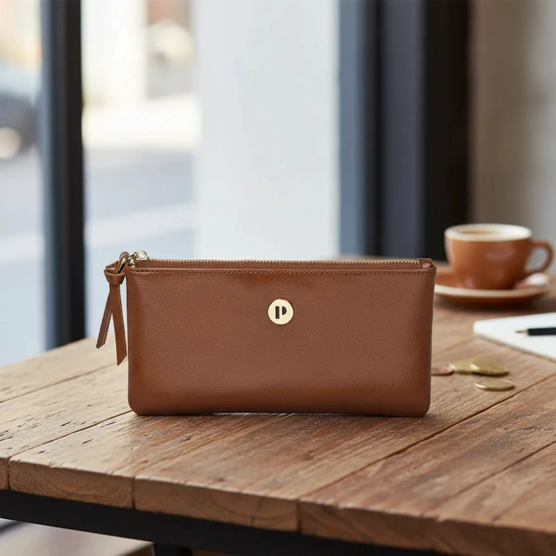 BILLETERA MUJER TIPO MONEDERO XL POLLINI - POM047X | MARRON CLARO - 7