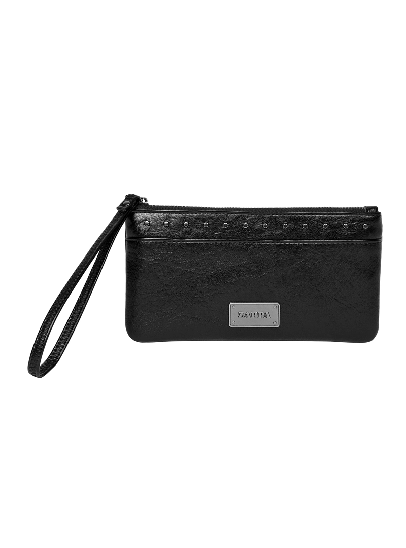 BILLETERA TIPO MONEDERO MUJER CON TACHAS ZAPPA - ZAM045X | NEGRO - 1