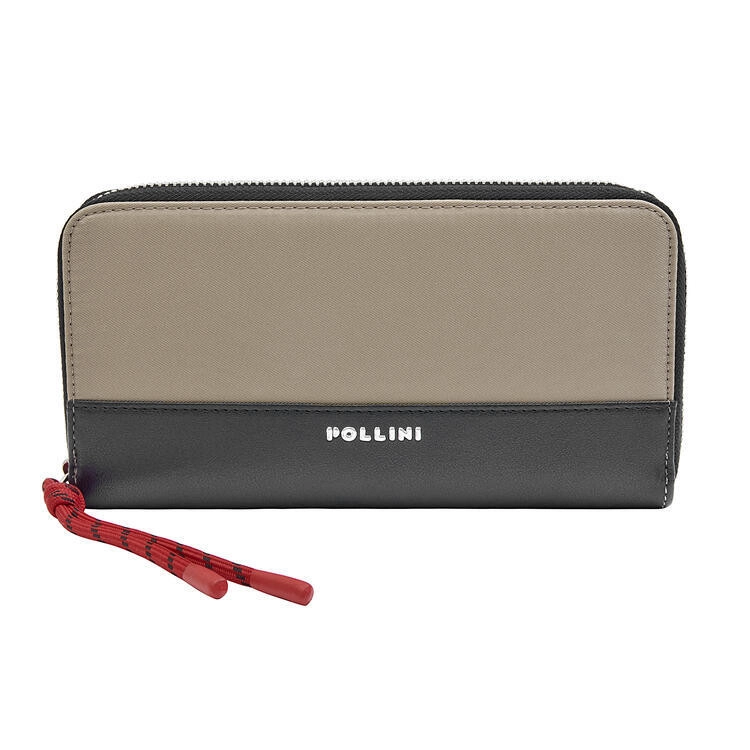 BILLETERA MUJER ESTRUCTURADA XL POLLINI - J864 | MARRON CLARO - 1