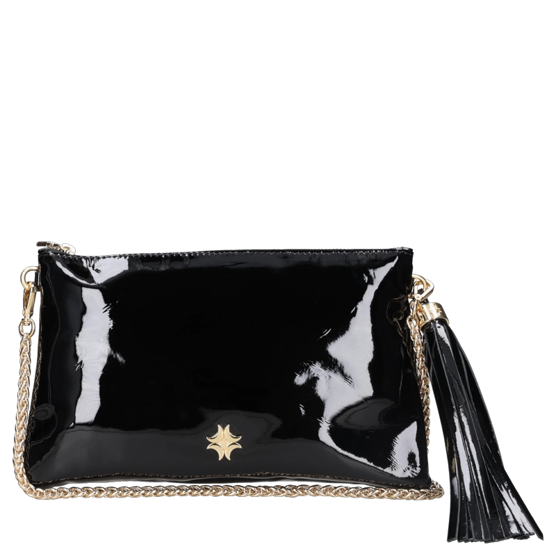 CARTERA CUERO CHAROL Y CADENA FIESTA LUZ DA LUA - LDM0180 - 4