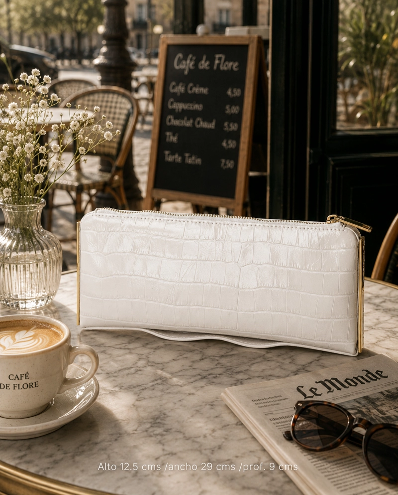 CARTERA CLUTCH CUERO FIESTA LUZ DA LUA - LDM0182 | BLANCO - 2